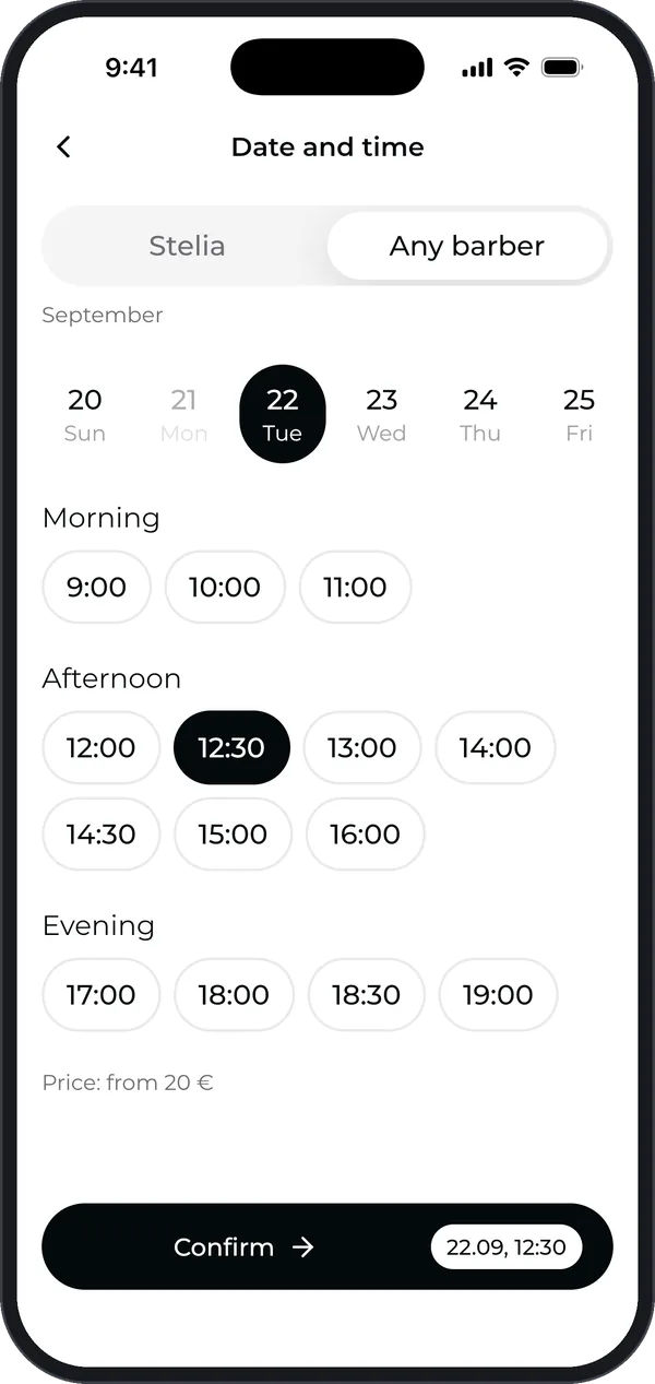 Date and time: live free slots